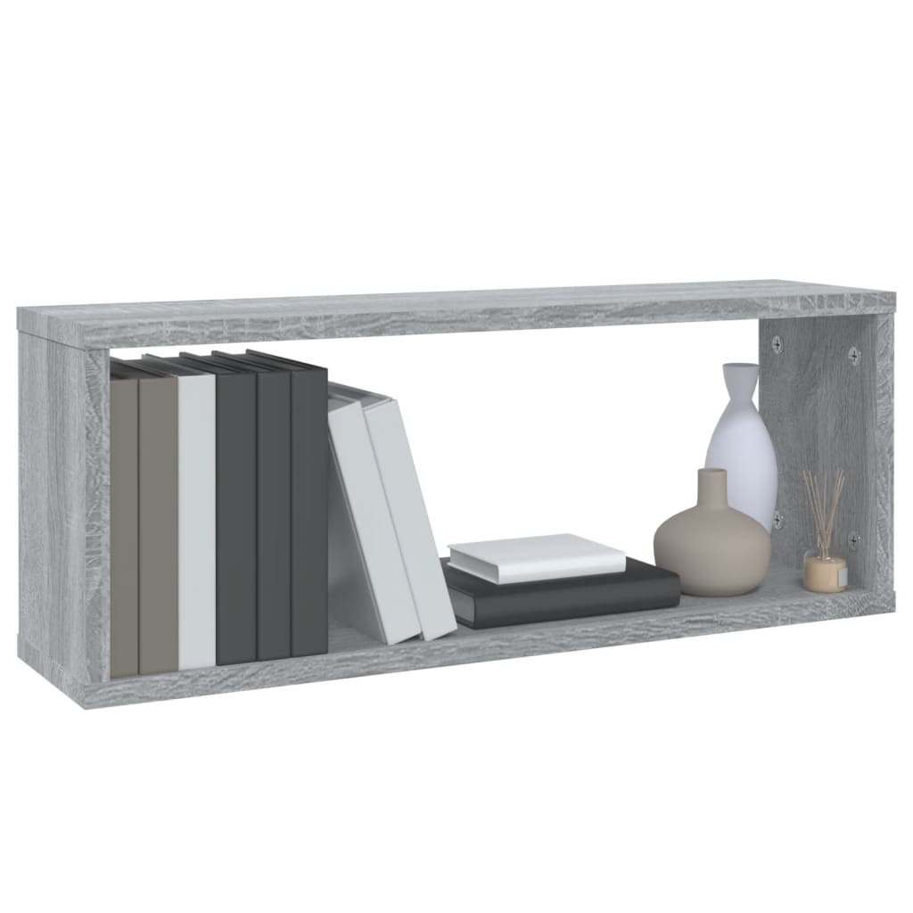 Würfelregale 4 Stk. Grau Sonoma 60x15x23 cm Holzwerkstoff - Pazzar.ch