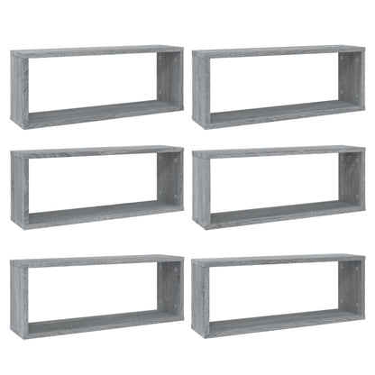 Würfelregale 6 Stk. Grau Sonoma 60x15x23 cm Holzwerkstoff - Pazzar.ch