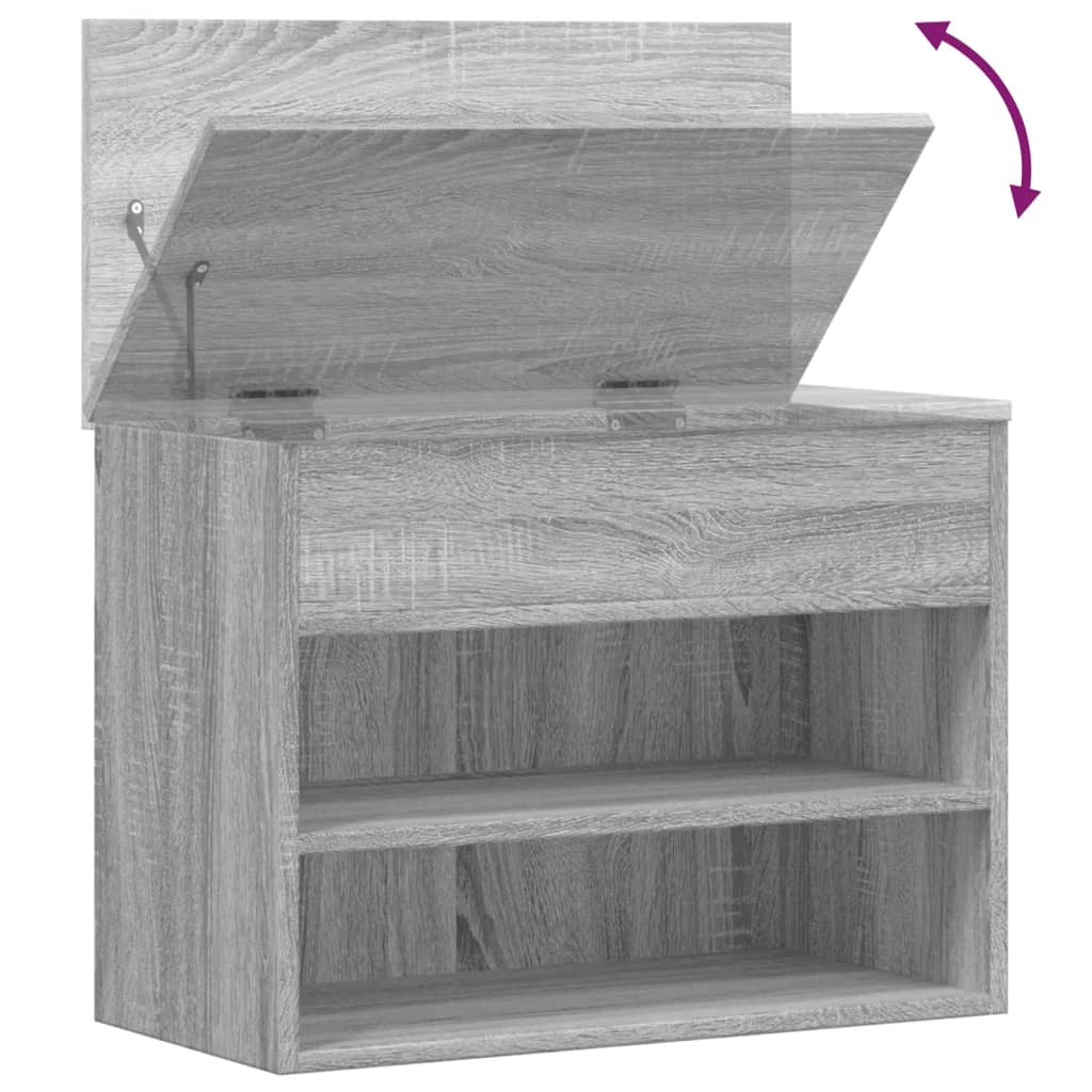 Schuhbank Grau Sonoma 60x30x45 cm Holzwerkstoff