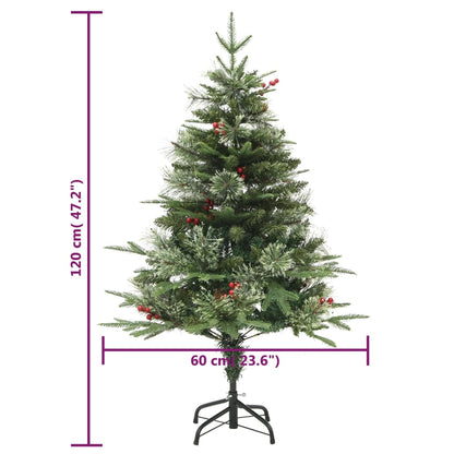 Weihnachtsbaum mit Beleuchtung und Kiefernzapfen Grün 120 cm - Pazzar.ch