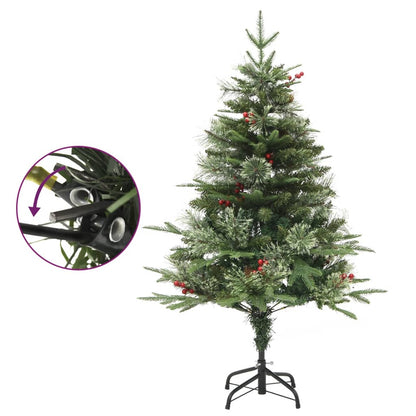 Weihnachtsbaum mit Beleuchtung und Kiefernzapfen Grün 120 cm - Pazzar.ch