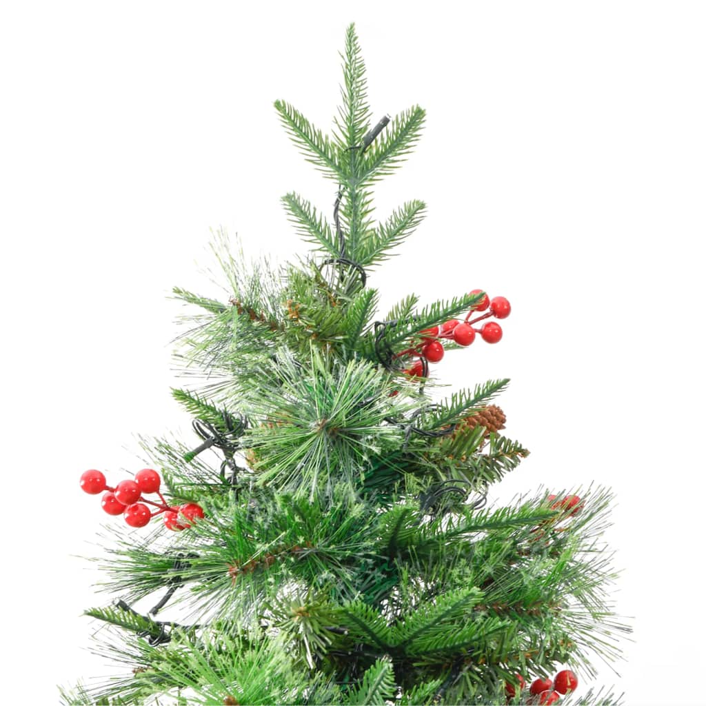 Weihnachtsbaum mit Beleuchtung und Kiefernzapfen Grün 195 cm - Pazzar.ch