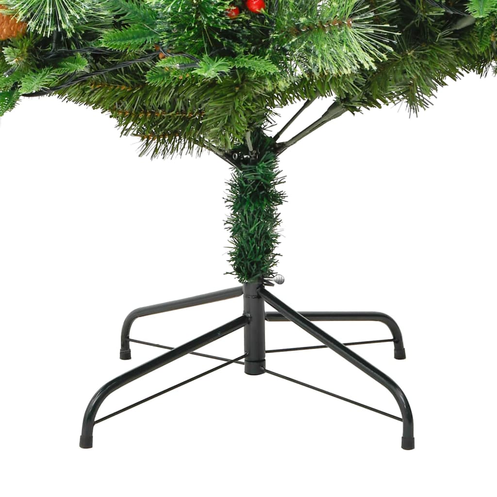 Weihnachtsbaum mit Beleuchtung und Kiefernzapfen Grün 195 cm - Pazzar.ch