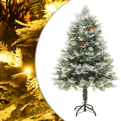 Weihnachtsbaum mit Beleuchtung und Kiefernzapfen Grün 120 cm - Pazzar.ch