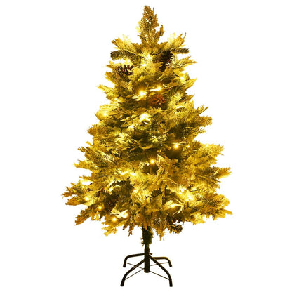 Weihnachtsbaum mit Beleuchtung und Kiefernzapfen Grün 120 cm - Pazzar.ch