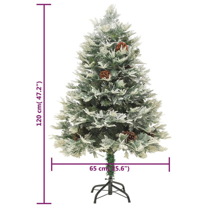 Weihnachtsbaum mit Beleuchtung und Kiefernzapfen Grün 120 cm - Pazzar.ch