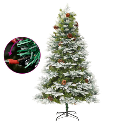 Weihnachtsbaum mit Beleuchtung und Kiefernzapfen Grün 195 cm - Pazzar.ch