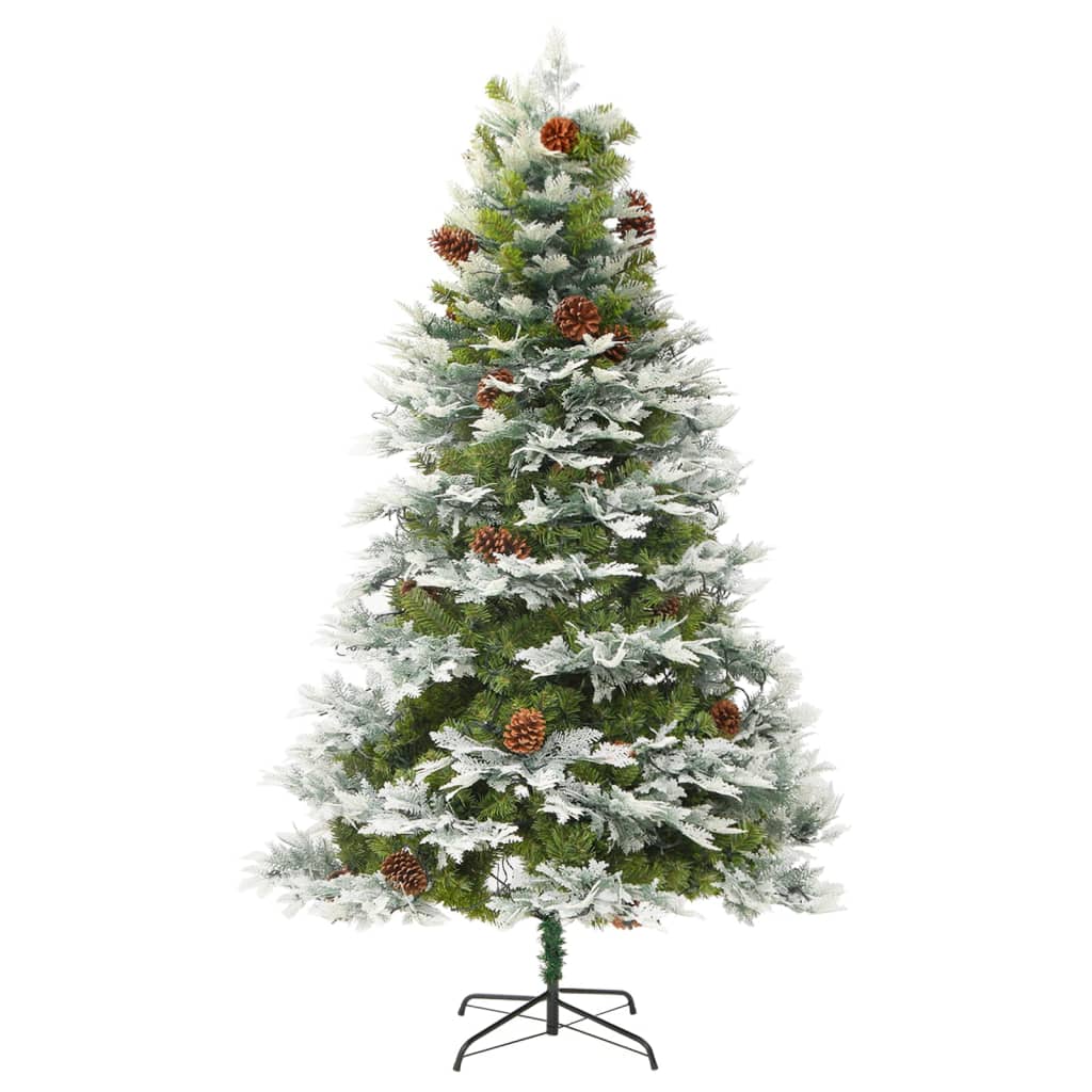 Weihnachtsbaum mit Beleuchtung und Kiefernzapfen Grün 195 cm - Pazzar.ch