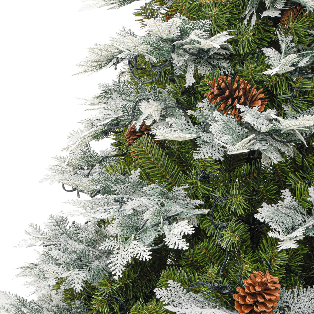 Weihnachtsbaum mit Beleuchtung und Kiefernzapfen Grün 195 cm - Pazzar.ch