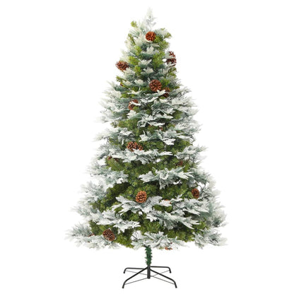 Weihnachtsbaum mit Beleuchtung und Kiefernzapfen Grün 225 cm - Pazzar.ch