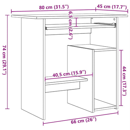 Schreibtisch Grau Sonoma 80x45x74 cm Holzwerkstoff - Pazzar.ch