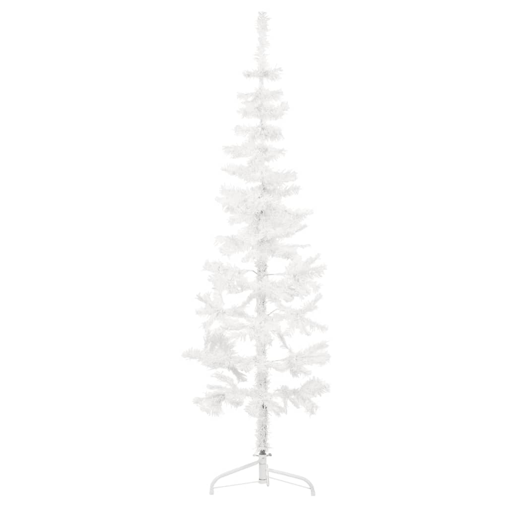 Künstlicher Halb-Weihnachtsbaum mit Ständer Schlank Weiß 120 cm