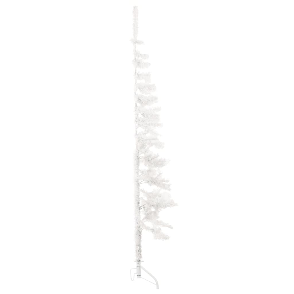 Künstlicher Halb-Weihnachtsbaum mit Ständer Schlank Weiß 120 cm - Pazzar.ch