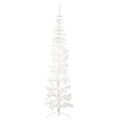 Künstlicher Halb-Weihnachtsbaum mit Ständer Schlank Weiß 210 cm - Pazzar.ch