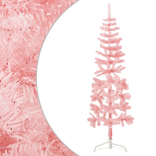 Künstlicher Halb-Weihnachtsbaum mit Ständer Schlank Rosa 120 cm - Pazzar.ch