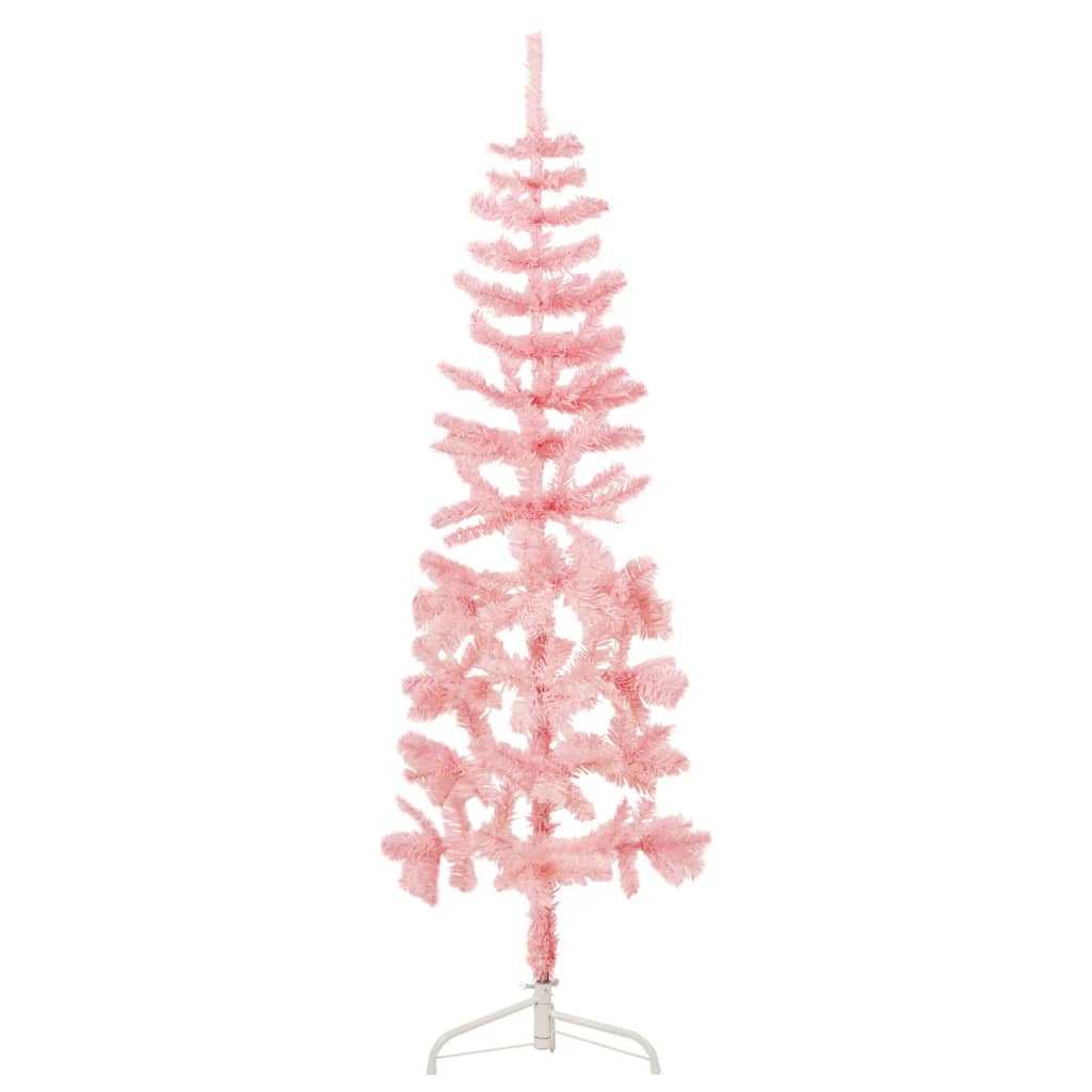 Künstlicher Halb-Weihnachtsbaum mit Ständer Schlank Rosa 120 cm - Pazzar.ch