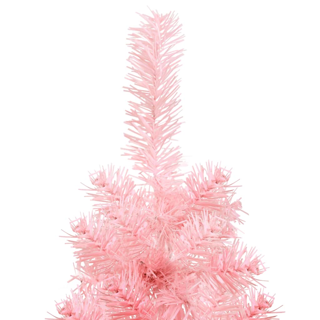 Künstlicher Halb-Weihnachtsbaum mit Ständer Schlank Rosa 120 cm - Pazzar.ch