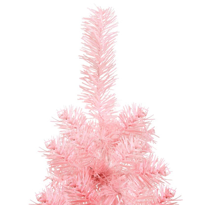 Künstlicher Halb-Weihnachtsbaum mit Ständer Schlank Rosa 120 cm - Pazzar.ch