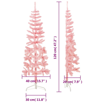 Künstlicher Halb-Weihnachtsbaum mit Ständer Schlank Rosa 120 cm - Pazzar.ch