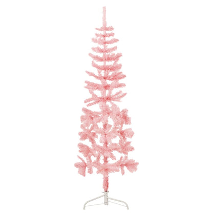 Künstlicher Halb-Weihnachtsbaum mit Ständer Schlank Rosa 150 cm - Pazzar.ch