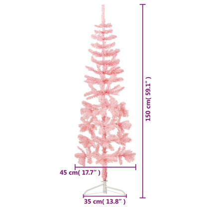 Künstlicher Halb-Weihnachtsbaum mit Ständer Schlank Rosa 150 cm - Pazzar.ch