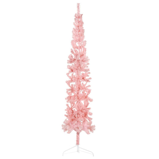 Künstlicher Halb-Weihnachtsbaum mit Ständer Schlank Rosa 210 cm - Pazzar.ch