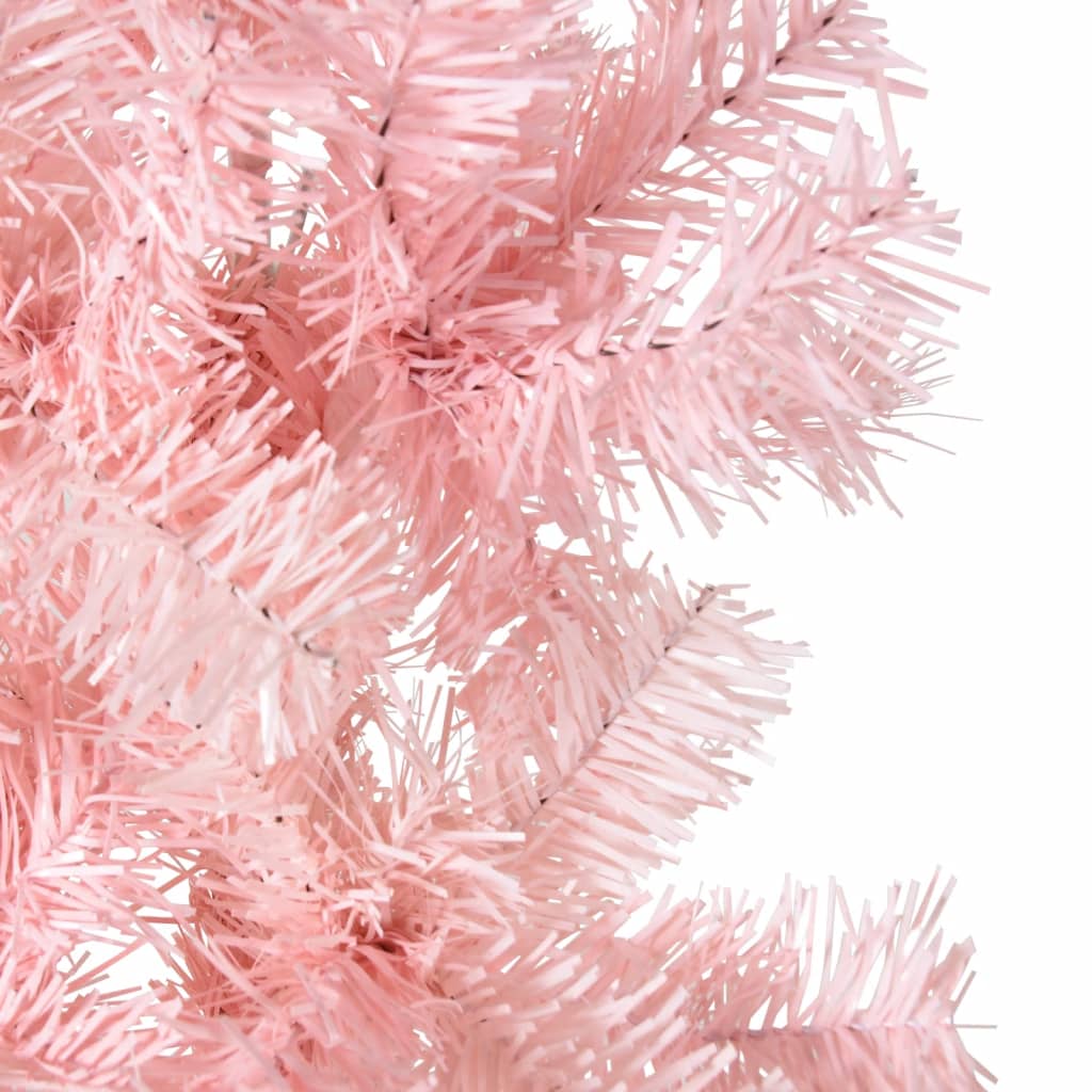 Künstlicher Halb-Weihnachtsbaum mit Ständer Schlank Rosa 210 cm - Pazzar.ch