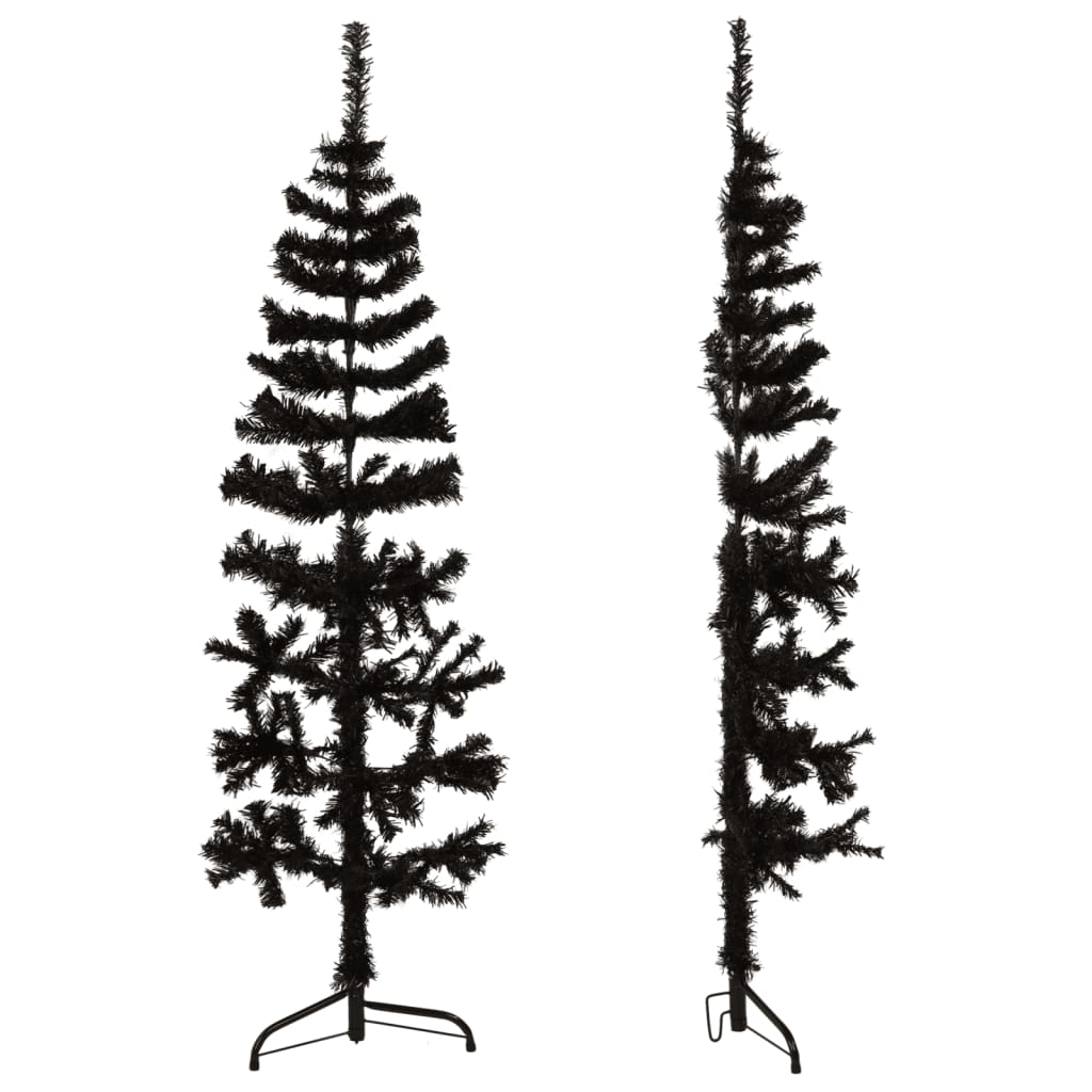 Künstlicher Halb-Weihnachtsbaum Ständer Schlank Schwarz 120 cm - Pazzar.ch