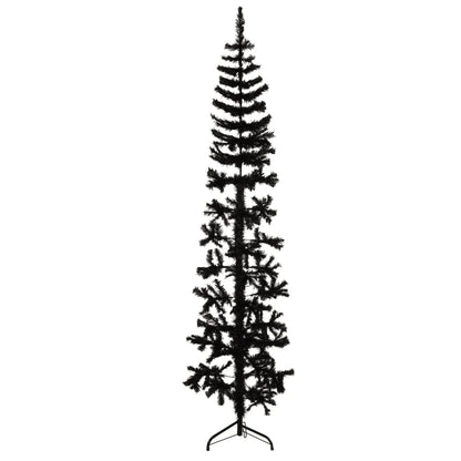 Künstlicher Halb-Weihnachtsbaum Ständer Schlank Schwarz 180 cm - Pazzar.ch