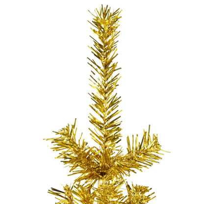 Künstlicher Halb-Weihnachtsbaum mit Ständer Schlank Gold 150 cm - Pazzar.ch