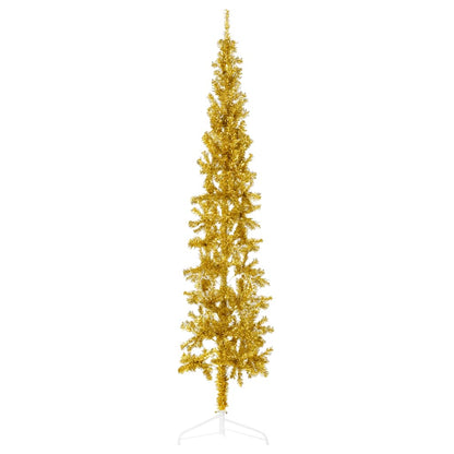 Künstlicher Halb-Weihnachtsbaum mit Ständer Schlank Gold 180 cm - Pazzar.ch