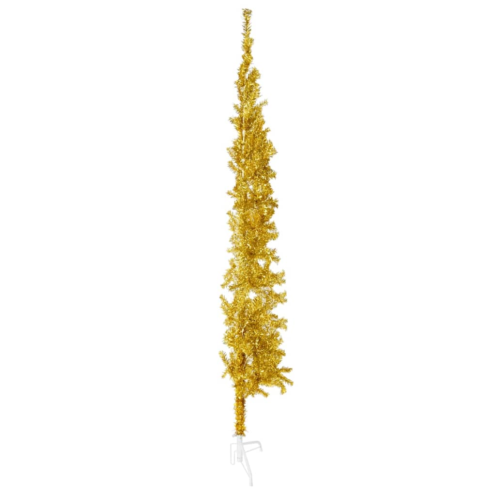 Künstlicher Halb-Weihnachtsbaum mit Ständer Schlank Gold 180 cm - Pazzar.ch