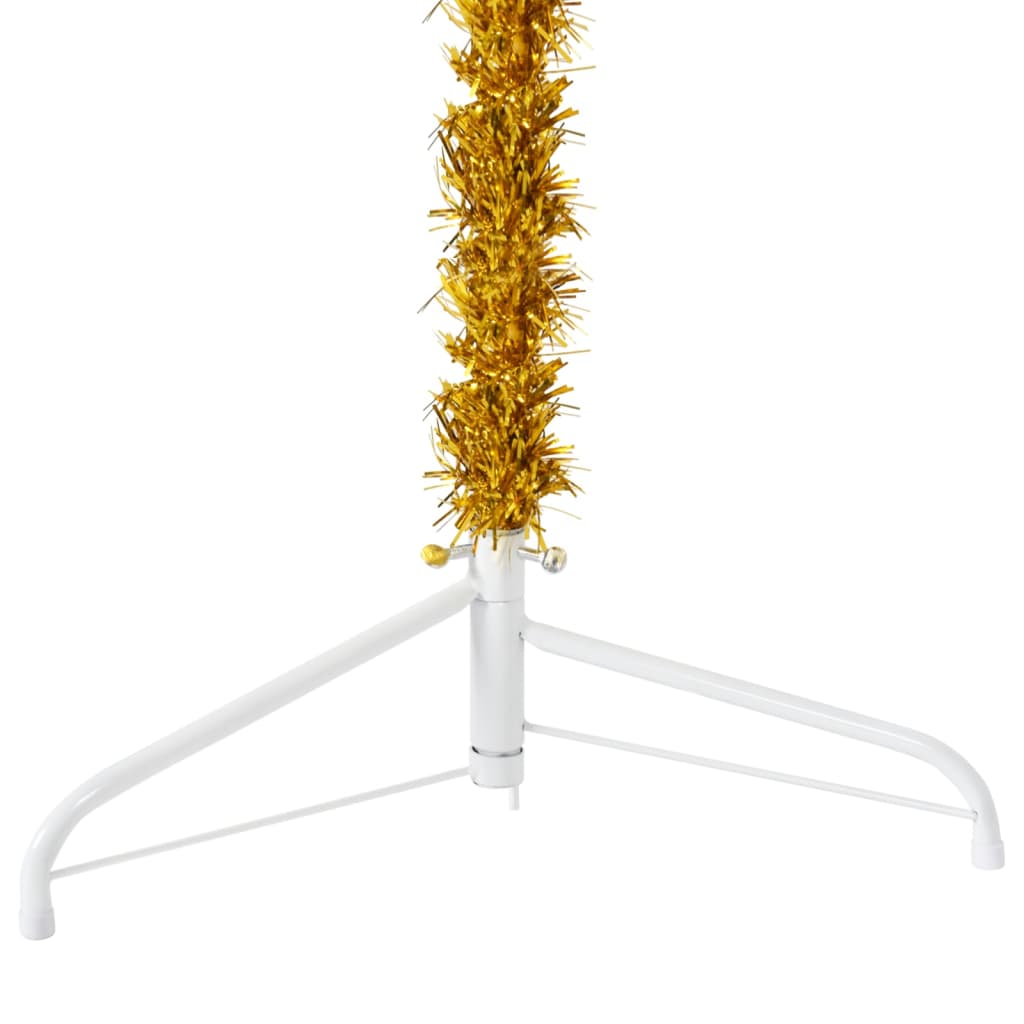 Künstlicher Halb-Weihnachtsbaum mit Ständer Schlank Gold 240 cm - Pazzar.ch