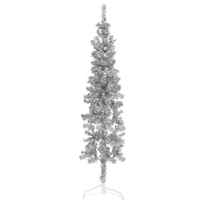 Künstlicher Halb-Weihnachtsbaum Ständer Schlank Silbern 150 cm - Pazzar.ch