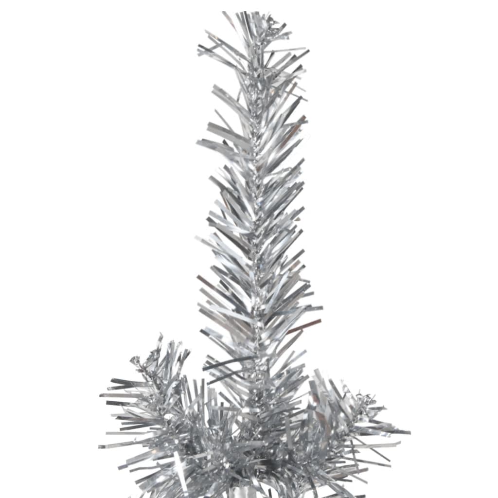 Künstlicher Halb-Weihnachtsbaum Ständer Schlank Silbern 210 cm - Pazzar.ch