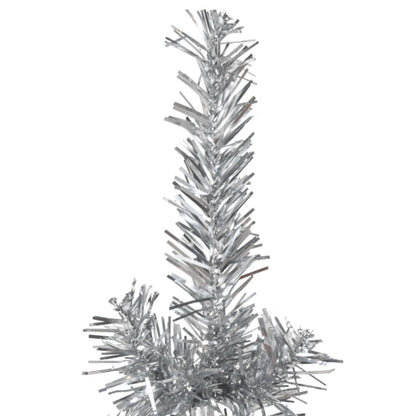 Künstlicher Halb-Weihnachtsbaum Ständer Schlank Silbern 210 cm - Pazzar.ch