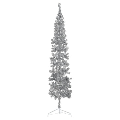 Künstlicher Halb-Weihnachtsbaum Ständer Schlank Silbern 240 cm - Pazzar.ch