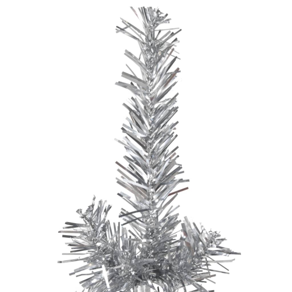 Künstlicher Halb-Weihnachtsbaum Ständer Schlank Silbern 240 cm - Pazzar.ch