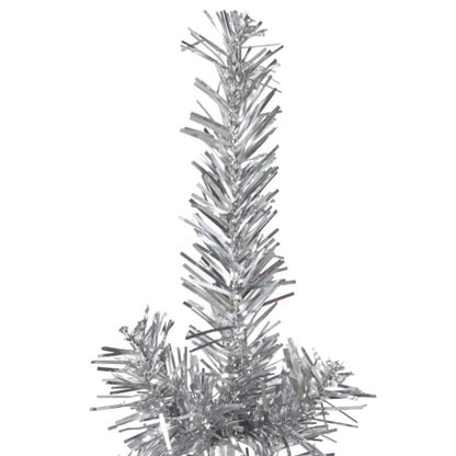 Künstlicher Halb-Weihnachtsbaum Ständer Schlank Silbern 240 cm - Pazzar.ch