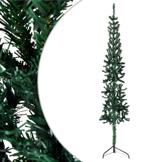 Künstlicher Halb-Weihnachtsbaum mit Ständer Schlank Grün 120 cm - Pazzar.ch