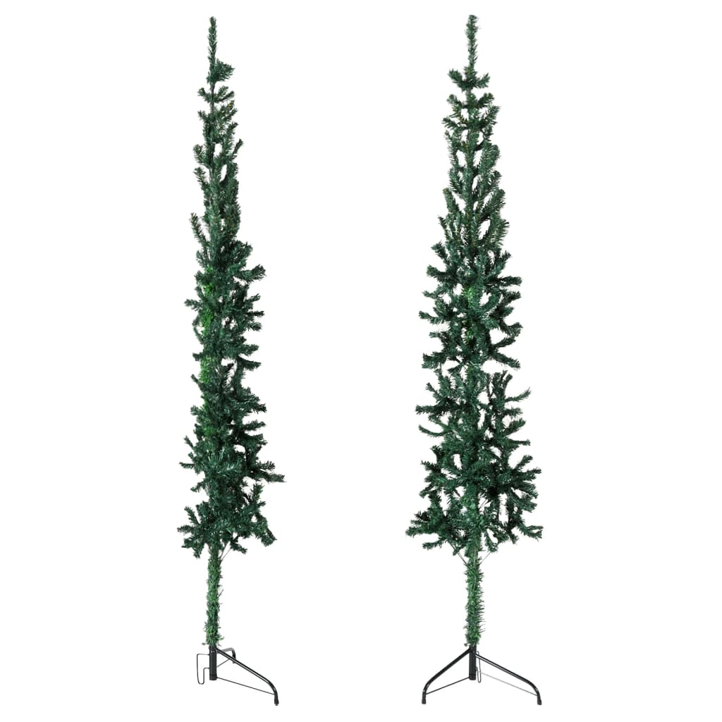 Künstlicher Halb-Weihnachtsbaum mit Ständer Schlank Grün 120 cm - Pazzar.ch