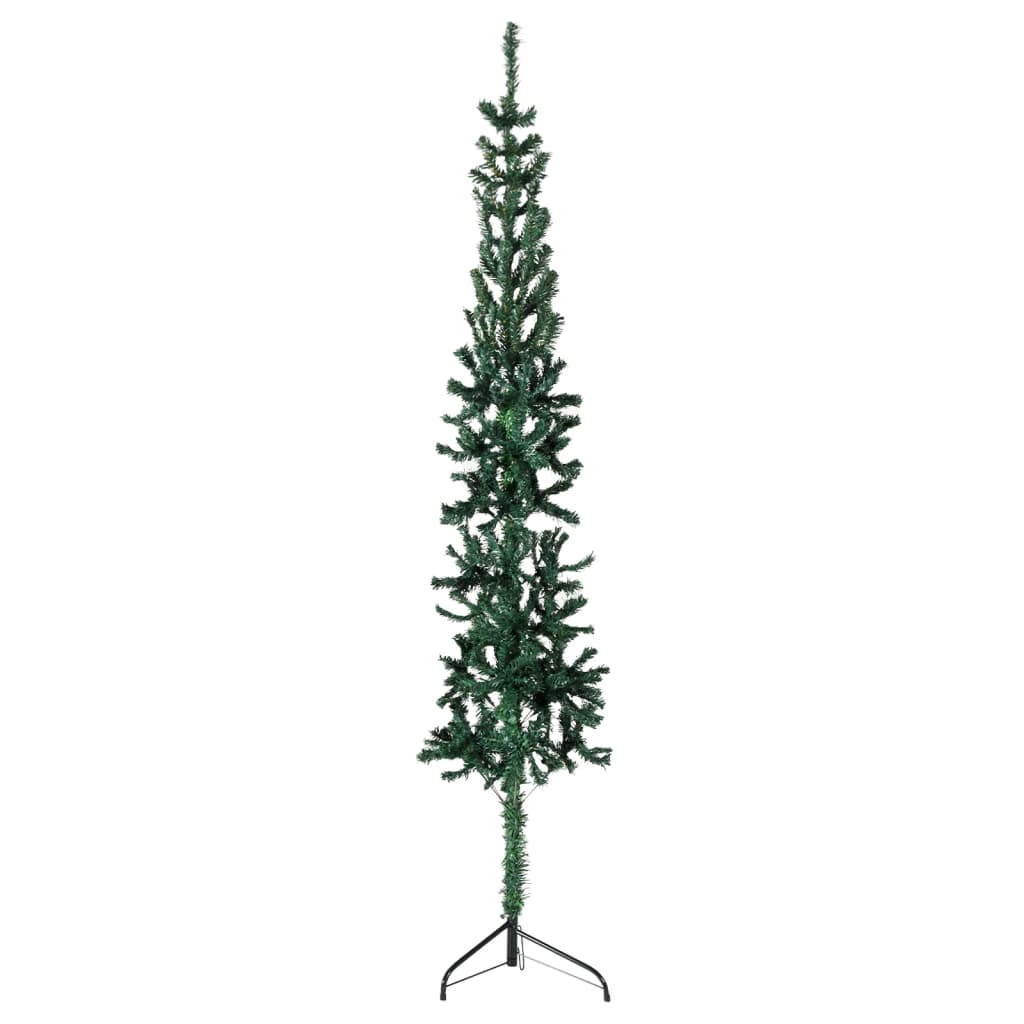 Künstlicher Halb-Weihnachtsbaum mit Ständer Schlank Grün 210 cm - Pazzar.ch