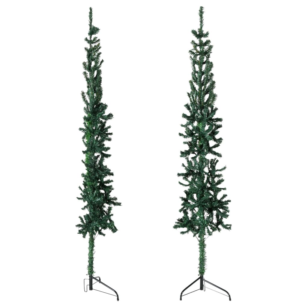 Künstlicher Halb-Weihnachtsbaum mit Ständer Schlank Grün 240 cm - Pazzar.ch