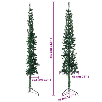 Künstlicher Halb-Weihnachtsbaum mit Ständer Schlank Grün 240 cm - Pazzar.ch