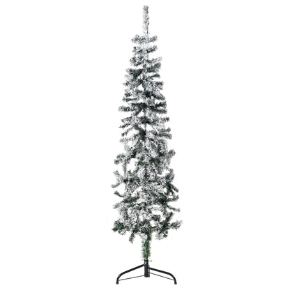 Künstlicher Halb-Weihnachtsbaum mit Schnee Schlank 150 cm - Pazzar.ch