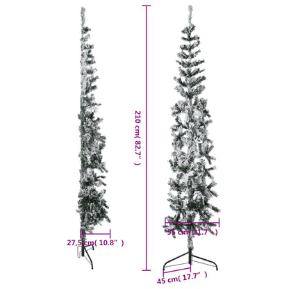 Künstlicher Halb-Weihnachtsbaum mit Schnee Schlank 210 cm - Pazzar.ch