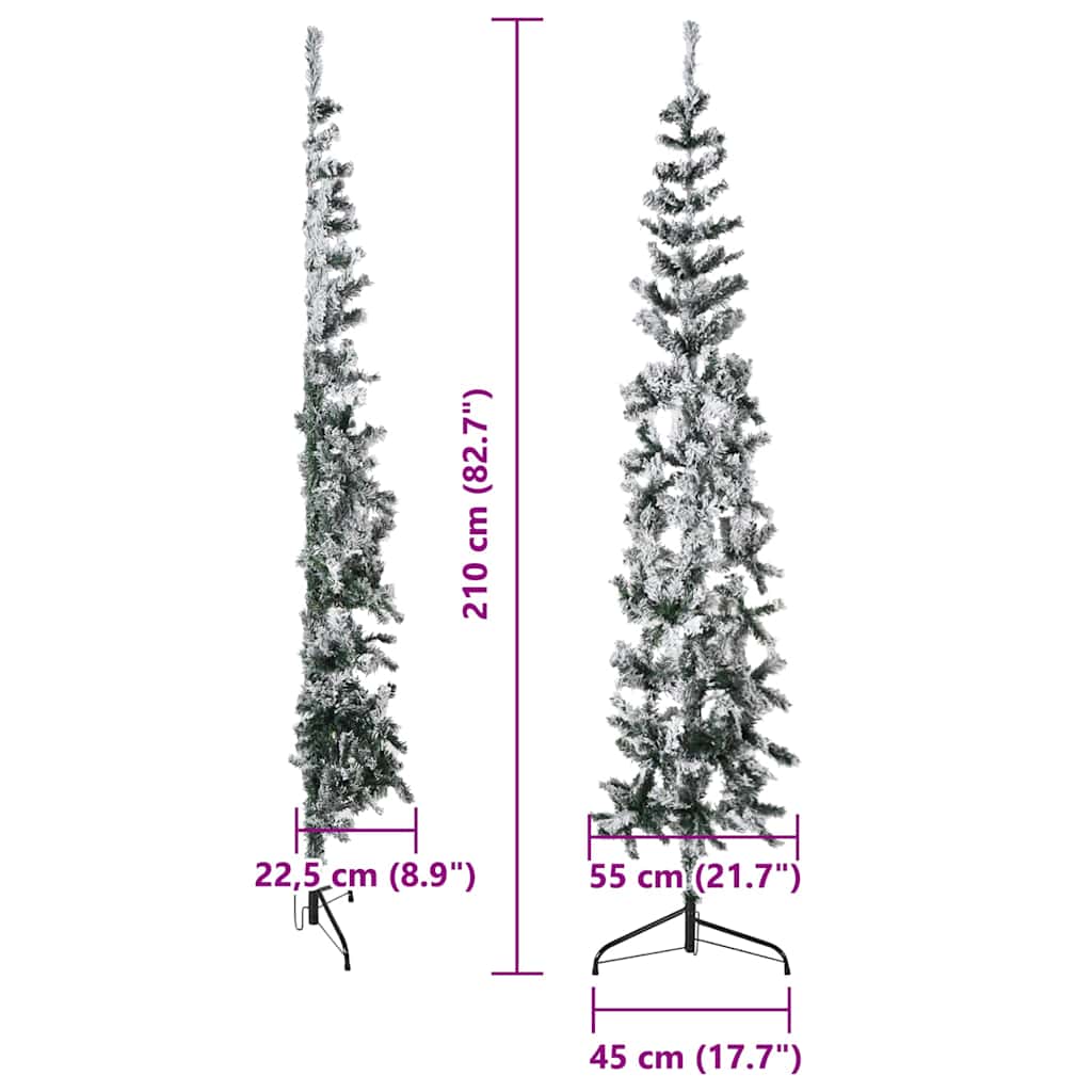 Künstlicher Halb-Weihnachtsbaum mit Schnee Schlank 210 cm - Pazzar.ch