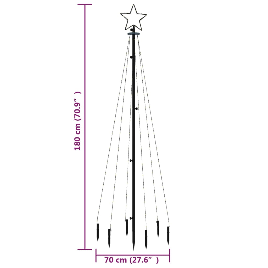 LED-Weihnachtsbaum mit Erdnägeln Warmweiß 108 LEDs 180 cm - Pazzar.ch