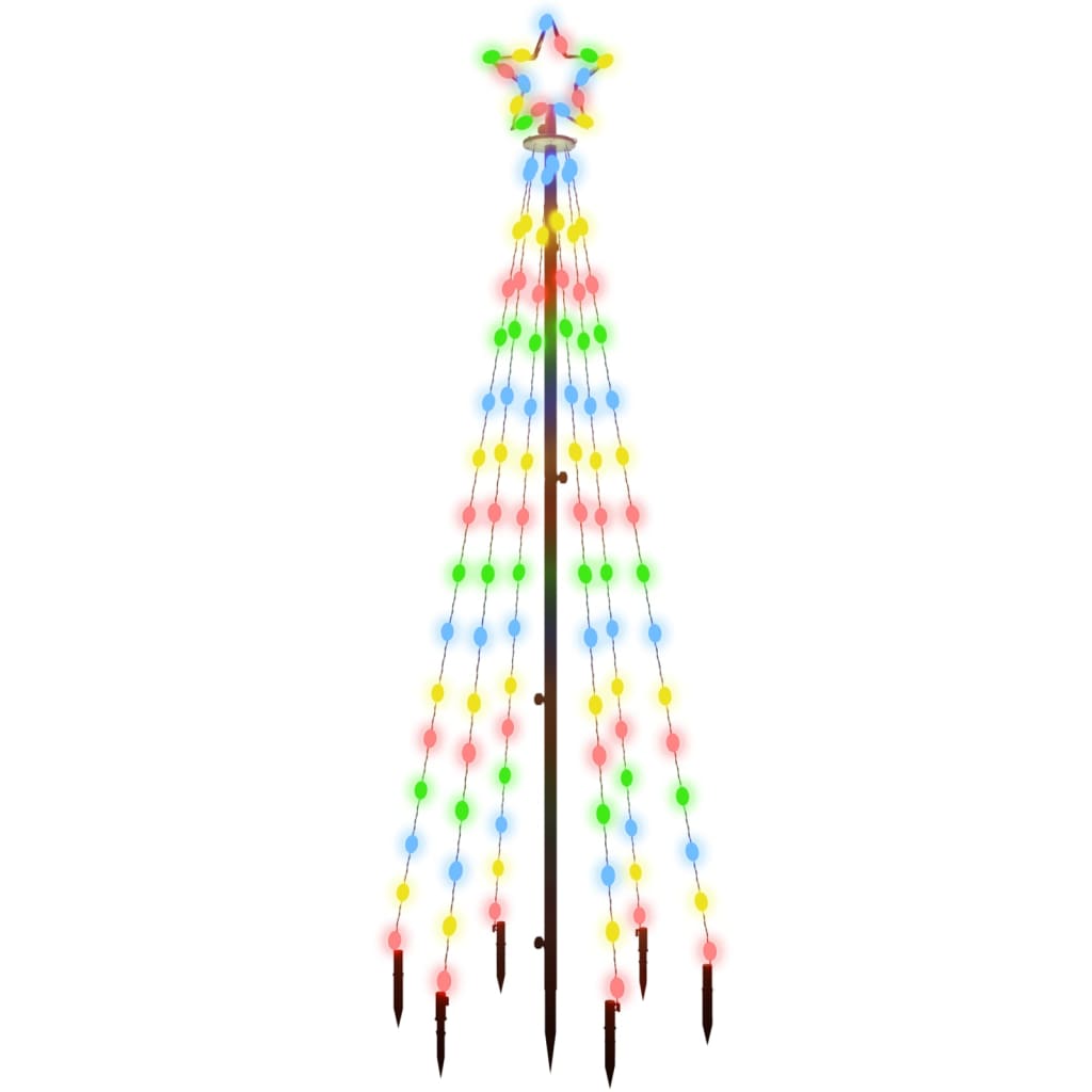 LED-Weihnachtsbaum mit Erdnägeln Mehrfarbig 108 LEDs 180 cm - Pazzar.ch