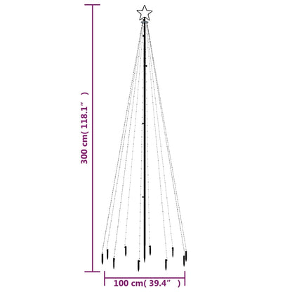 LED-Weihnachtsbaum mit Erdnägeln Mehrfarbig 310 LEDs 300 cm - Pazzar.ch